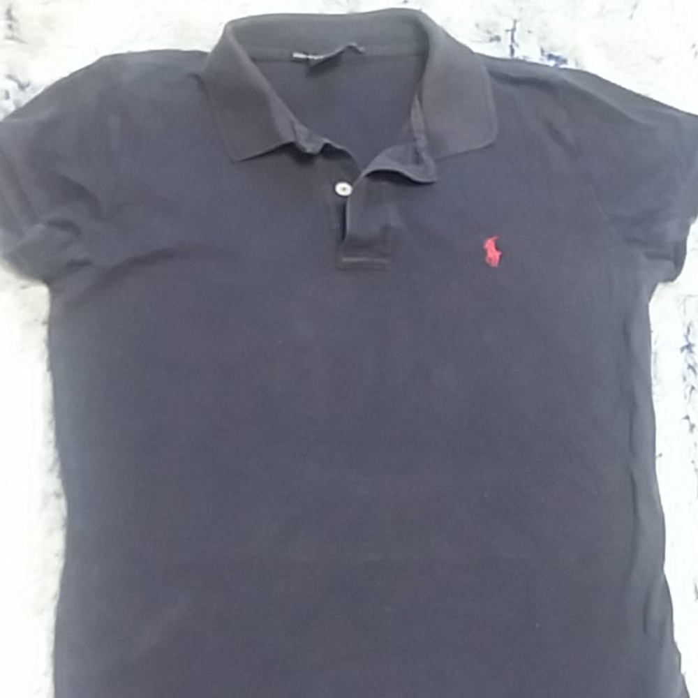 Navy blue polo top
